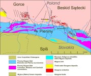 Geological sketch of the PKB (after Birkenmajer, 1979 - simplified)